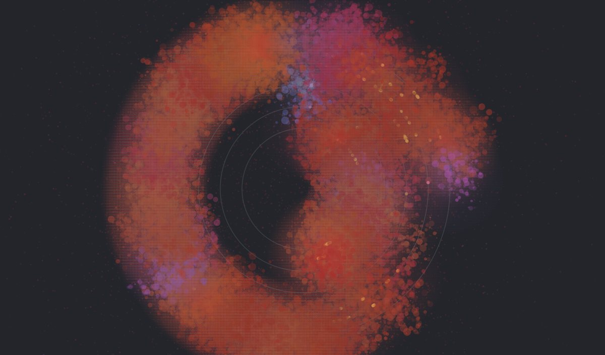 A fiery crimson and coral swirl flecked with violet: the painting AleXZavesa's 'Codebreaker' made